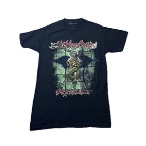 Men's Small Black Motley‎ Crue Dr Feelgood Graphic T Shirt Band Tee Rock Music